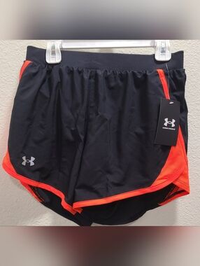Under Armour Black Athletic Shorts with Orange Trim - Women’s